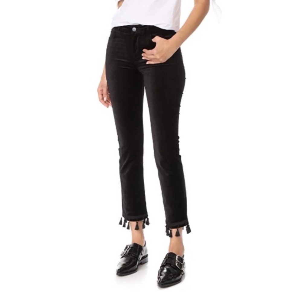 Paige Jacqueline straight velvet tassle pants 26
